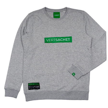 VERTSACHET™ | <b>CREWNECK GRIS BRODÉ</b>-VERTSACHET-VERTSACHET-cbd-fleur de cbd-weed légale-cannabidoïde-cbd-cbd-cbd