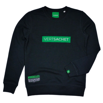 VERTSACHET™ | <b>CREWNECK NOIR BRODÉ</b>-VERTSACHET-VERTSACHET-cbd-fleur de cbd-weed légale-cannabidoïde-cbd-cbd-cbd
