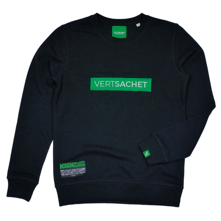 VERTSACHET™ | <b>CREWNECK NOIR BRODÉ</b>-VERTSACHET-VERTSACHET-cbd-fleur de cbd-weed légale-cannabidoïde-cbd-cbd-cbd